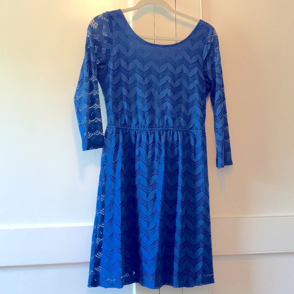 Blue eyelet dress